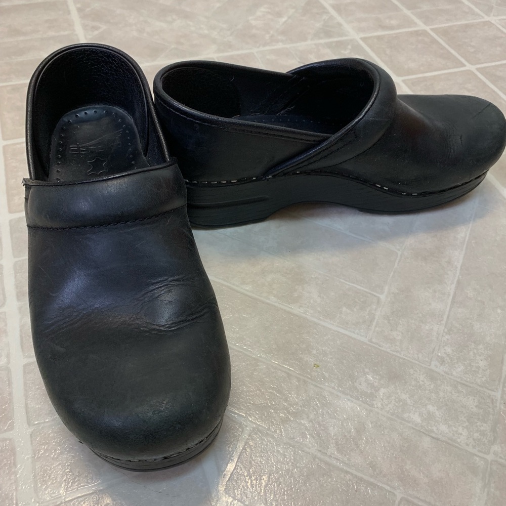 Dansko matte black clogs